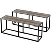 image:imageVINGLI Industrial Dining Bench for Dining Room 472 Inch Rustic Brown Kitchen Table Bench HeavyDuty Metal Frame Dining Table Bench with NonSlip Foot Pads for Entryway Living Room amp Small SpacesGrey