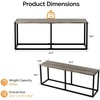 image:imageVINGLI Industrial Dining Bench for Dining Room 472 Inch Rustic Brown Kitchen Table Bench HeavyDuty Metal Frame Dining Table Bench with NonSlip Foot Pads for Entryway Living Room amp Small SpacesGrey