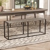 image:imageVINGLI Industrial Dining Bench for Dining Room 472 Inch Rustic Brown Kitchen Table Bench HeavyDuty Metal Frame Dining Table Bench with NonSlip Foot Pads for Entryway Living Room amp Small SpacesGrey
