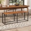 image:imageVINGLI Industrial Dining Bench for Dining Room 472 Inch Rustic Brown Kitchen Table Bench HeavyDuty Metal Frame Dining Table Bench with NonSlip Foot Pads for Entryway Living Room amp Small SpacesBrown