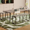 image:imageVINGLI Industrial Dining Bench for Dining Room 472 Inch Rustic Brown Kitchen Table Bench HeavyDuty Metal Frame Dining Table Bench with NonSlip Foot Pads for Entryway Living Room amp Small SpacesGrey