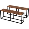 image:imageVINGLI Industrial Dining Bench for Dining Room 472 Inch Rustic Brown Kitchen Table Bench HeavyDuty Metal Frame Dining Table Bench with NonSlip Foot Pads for Entryway Living Room amp Small SpacesBrown