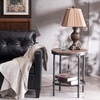 image:imageVINGLI Industrial Round End Table  20 Metal amp Wooden Side Table for Couch amp Living RoomBrown