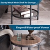 image:imageVINGLI Industrial Round End Table  20 Metal amp Wooden Side Table for Couch amp Living RoomBrown