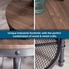 image:imageVINGLI Industrial Round End Table  20 Metal amp Wooden Side Table for Couch amp Living RoomBrown