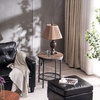 image:imageVINGLI Industrial Round End Table  20 Metal amp Wooden Side Table for Couch amp Living RoomBrown