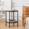 image:imageVINGLI Industrial Round End Table  20 Metal amp Wooden Side Table for Couch amp Living RoomIndustrial Walnut