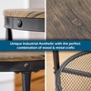 image:imageVINGLI Industrial Round End Table  20 Metal amp Wooden Side Table for Couch amp Living RoomIndustrial Walnut