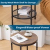 image:imageVINGLI Industrial Round End Table  20 Metal amp Wooden Side Table for Couch amp Living RoomRustic Brown