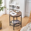 image:imageVINGLI Industrial Round End Table  20 Metal amp Wooden Side Table for Couch amp Living RoomRustic Brown