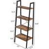 image:imageVINGLI Ladder Shelf 4Tier Industrial Bookcase Free Standing Ladder Bookshelf with Metal Frame and Rustic Wood Plant Storage Shelf for Office Living Room Kitchen Bedroom Bathroom4tier
