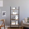 image:imageVINGLI Ladder Shelf 4Tier Industrial Bookcase Free Standing Ladder Bookshelf with Metal Frame and Rustic Wood Plant Storage Shelf for Office Living Room Kitchen Bedroom Bathroom4tier