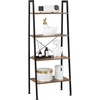 image:imageVINGLI Ladder Shelf 4Tier Industrial Bookcase Free Standing Ladder Bookshelf with Metal Frame and Rustic Wood Plant Storage Shelf for Office Living Room Kitchen Bedroom Bathroom4tier
