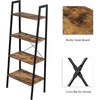 image:imageVINGLI Ladder Shelf 4Tier Industrial Bookcase Free Standing Ladder Bookshelf with Metal Frame and Rustic Wood Plant Storage Shelf for Office Living Room Kitchen Bedroom Bathroom4tier