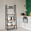 image:imageVINGLI Ladder Shelf 4Tier Industrial Bookcase Free Standing Ladder Bookshelf with Metal Frame and Rustic Wood Plant Storage Shelf for Office Living Room Kitchen Bedroom Bathroom4tier