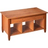 image:imageVINGLI Lift Top Coffee Table Modern Wooden Coffee Table with Hidden Storage Multifunctional Coffee Table with Three Open Shelves for Living Room Reception Room OakOak