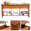 image:imageVINGLI Lift Top Coffee Table Modern Wooden Coffee Table with Hidden Storage Multifunctional Coffee Table with Three Open Shelves for Living Room Reception Room OakOak