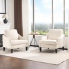 image:imageVINGLI Linen Fabric Accent Chairs Set of 2 Grey Modern Upholstered Armchair Comfy Sofa Chair Living Room Bedroom Furniture for ApartmentBeige