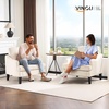 image:imageVINGLI Linen Fabric Accent Chairs Set of 2 Grey Modern Upholstered Armchair Comfy Sofa Chair Living Room Bedroom Furniture for ApartmentBeige
