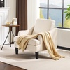 image:imageVINGLI Linen Fabric Accent Chairs Set of 2 Grey Modern Upholstered Armchair Comfy Sofa Chair Living Room Bedroom Furniture for ApartmentBeige