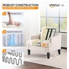 image:imageVINGLI Linen Fabric Accent Chairs Set of 2 Grey Modern Upholstered Armchair Comfy Sofa Chair Living Room Bedroom Furniture for ApartmentBeige