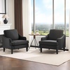 image:imageVINGLI Linen Fabric Accent Chairs Set of 2 Grey Modern Upholstered Armchair Comfy Sofa Chair Living Room Bedroom Furniture for ApartmentBlack