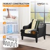 image:imageVINGLI Linen Fabric Accent Chairs Set of 2 Grey Modern Upholstered Armchair Comfy Sofa Chair Living Room Bedroom Furniture for ApartmentBlack