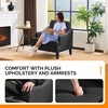 image:imageVINGLI Linen Fabric Accent Chairs Set of 2 Grey Modern Upholstered Armchair Comfy Sofa Chair Living Room Bedroom Furniture for ApartmentBlack