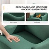 image:imageVINGLI Linen Fabric Accent Chairs Set of 2 Grey Modern Upholstered Armchair Comfy Sofa Chair Living Room Bedroom Furniture for ApartmentGreen