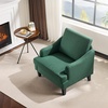 image:imageVINGLI Linen Fabric Accent Chairs Set of 2 Grey Modern Upholstered Armchair Comfy Sofa Chair Living Room Bedroom Furniture for ApartmentGreen