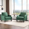 image:imageVINGLI Linen Fabric Accent Chairs Set of 2 Grey Modern Upholstered Armchair Comfy Sofa Chair Living Room Bedroom Furniture for ApartmentGreen