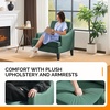 image:imageVINGLI Linen Fabric Accent Chairs Set of 2 Grey Modern Upholstered Armchair Comfy Sofa Chair Living Room Bedroom Furniture for ApartmentGreen