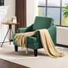 image:imageVINGLI Linen Fabric Accent Chairs Set of 2 Grey Modern Upholstered Armchair Comfy Sofa Chair Living Room Bedroom Furniture for ApartmentGreen