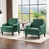 image:imageVINGLI Linen Fabric Accent Chairs Set of 2 Grey Modern Upholstered Armchair Comfy Sofa Chair Living Room Bedroom Furniture for ApartmentGreen