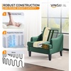 image:imageVINGLI Linen Fabric Accent Chairs Set of 2 Grey Modern Upholstered Armchair Comfy Sofa Chair Living Room Bedroom Furniture for ApartmentGreen