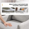 image:imageVINGLI Linen Fabric Accent Chairs Set of 2 Grey Modern Upholstered Armchair Comfy Sofa Chair Living Room Bedroom Furniture for ApartmentGrey