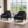 image:imageVINGLI Linen Fabric Accent Chairs Set of 2 Grey Modern Upholstered Armchair Comfy Sofa Chair Living Room Bedroom Furniture for ApartmentGrey