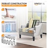 image:imageVINGLI Linen Fabric Accent Chairs Set of 2 Grey Modern Upholstered Armchair Comfy Sofa Chair Living Room Bedroom Furniture for ApartmentGrey