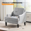 image:imageVINGLI Linen Fabric Accent Chairs Set of 2 Grey Modern Upholstered Armchair Comfy Sofa Chair Living Room Bedroom Furniture for ApartmentGrey