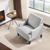 image:imageVINGLI Linen Fabric Accent Chairs Set of 2 Grey Modern Upholstered Armchair Comfy Sofa Chair Living Room Bedroom Furniture for ApartmentGrey