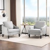 image:imageVINGLI Linen Fabric Accent Chairs Set of 2 Grey Modern Upholstered Armchair Comfy Sofa Chair Living Room Bedroom Furniture for ApartmentGrey