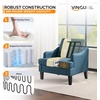 image:imageVINGLI Linen Fabric Accent Chairs Set of 2 Grey Modern Upholstered Armchair Comfy Sofa Chair Living Room Bedroom Furniture for ApartmentNavy Blue