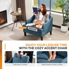 image:imageVINGLI Linen Fabric Accent Chairs Set of 2 Grey Modern Upholstered Armchair Comfy Sofa Chair Living Room Bedroom Furniture for ApartmentNavy Blue