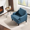 image:imageVINGLI Linen Fabric Accent Chairs Set of 2 Grey Modern Upholstered Armchair Comfy Sofa Chair Living Room Bedroom Furniture for ApartmentNavy Blue