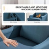 image:imageVINGLI Linen Fabric Accent Chairs Set of 2 Grey Modern Upholstered Armchair Comfy Sofa Chair Living Room Bedroom Furniture for ApartmentNavy Blue