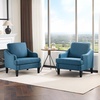 image:imageVINGLI Linen Fabric Accent Chairs Set of 2 Grey Modern Upholstered Armchair Comfy Sofa Chair Living Room Bedroom Furniture for ApartmentNavy Blue