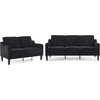 image:imageVINGLI Loveseat Sofa Set for Living Room MidCentury Modern Couch and Love Seat Set53 Loveseat71 Small Couch for Bedroom Sofa Furniture for Small Spaces Apartment BlackBlack