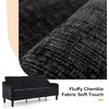 image:imageVINGLI Loveseat Sofa Set for Living Room MidCentury Modern Couch and Love Seat Set53 Loveseat71 Small Couch for Bedroom Sofa Furniture for Small Spaces Apartment BlackBlack