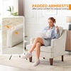 image:imageVINGLI MidCentury Accent Chairs Beige Upholstered Armchair Comfy Sofa Chair Reading Chair High Back Living Room Bedroom Furniture for Apartment