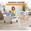 image:imageVINGLI MidCentury Accent Chairs Beige Upholstered Armchair Comfy Sofa Chair Reading Chair High Back Living Room Bedroom Furniture for Apartment